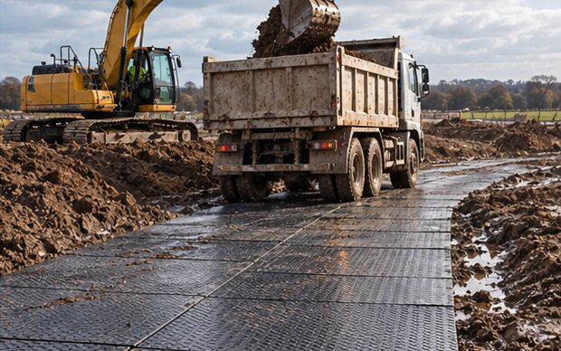Corredor do veículo de construção do solo