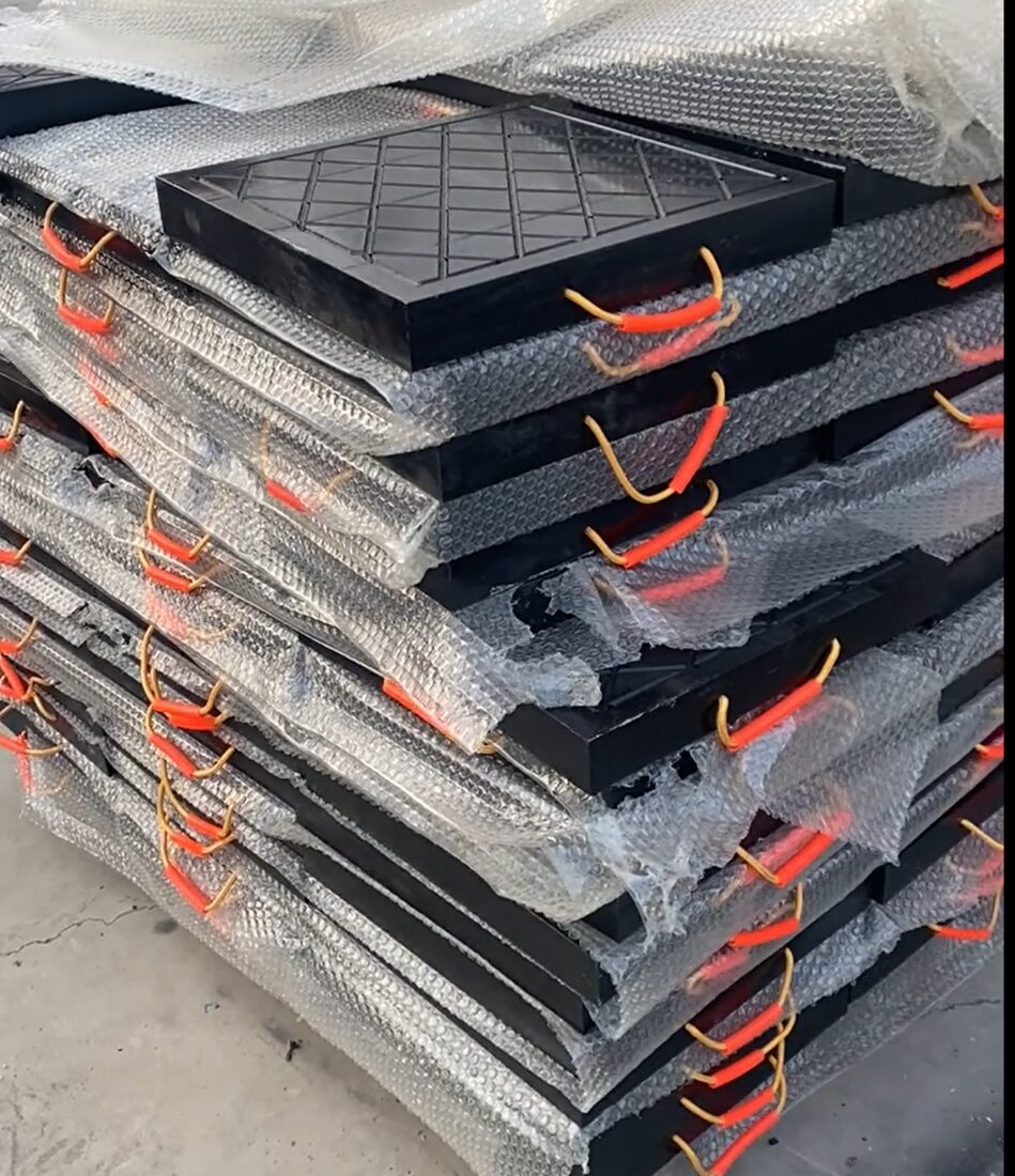 Placas de apoio para estabilizadores embalagem e manipulação de configuração de corda