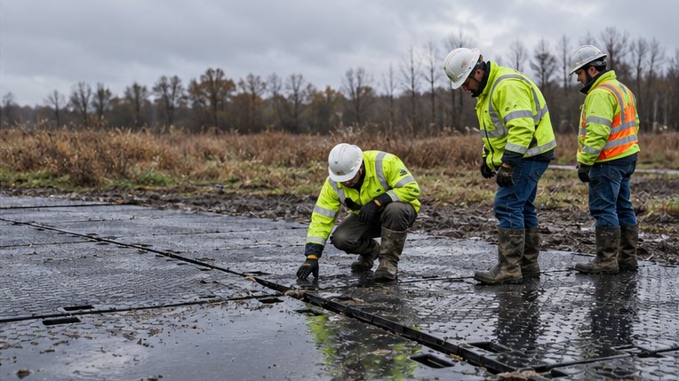 输电线路沿线的塔基、放线和检修作业，本题关注“线路工程撤场时临时道路如何拆除”相关写实场景