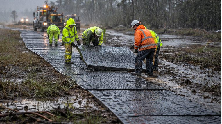 Site for emergency repair of electrical circuits following heavy rains, typhoons or floods, with a focus on “how to avoid road congestion” related scenes