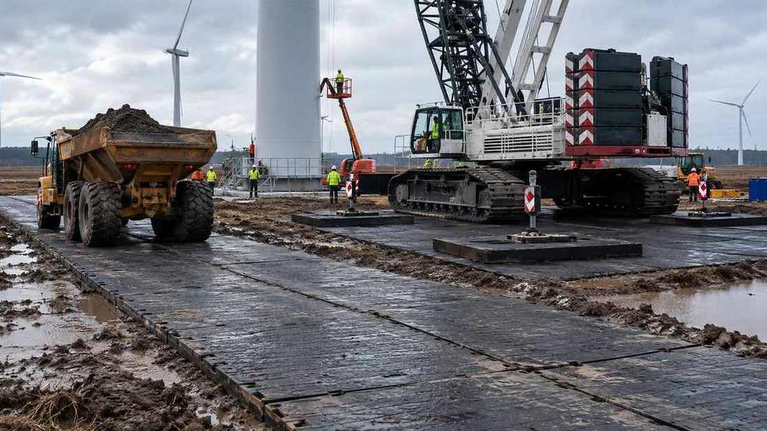 HDPE-Belag für kontinuierliche Verbindung im Hochwagen-Baukorridor, mit Material für das Kunststoffnetzwerk