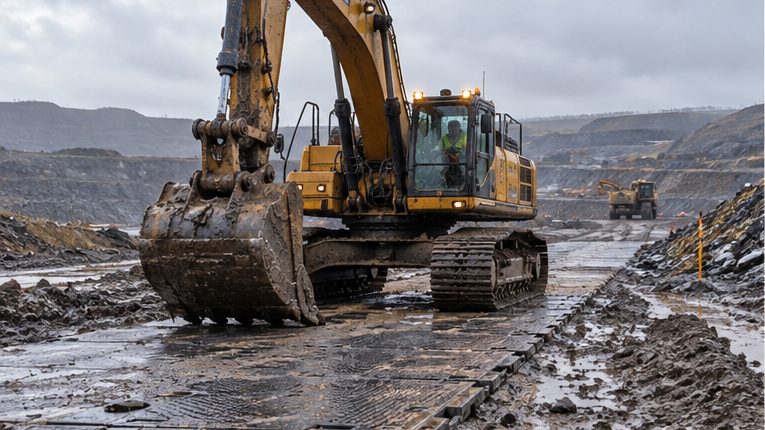 Live scenes related to temporary mine access routes shared over multiple shifts