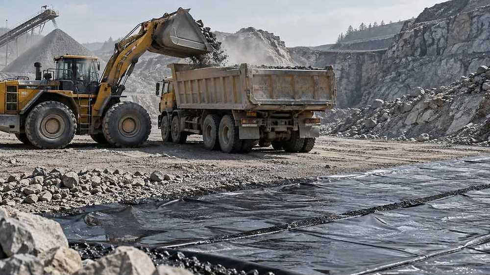 Engineering applications for the transport of sandstone dumpers and the construction of pavements, with material for the plastic network